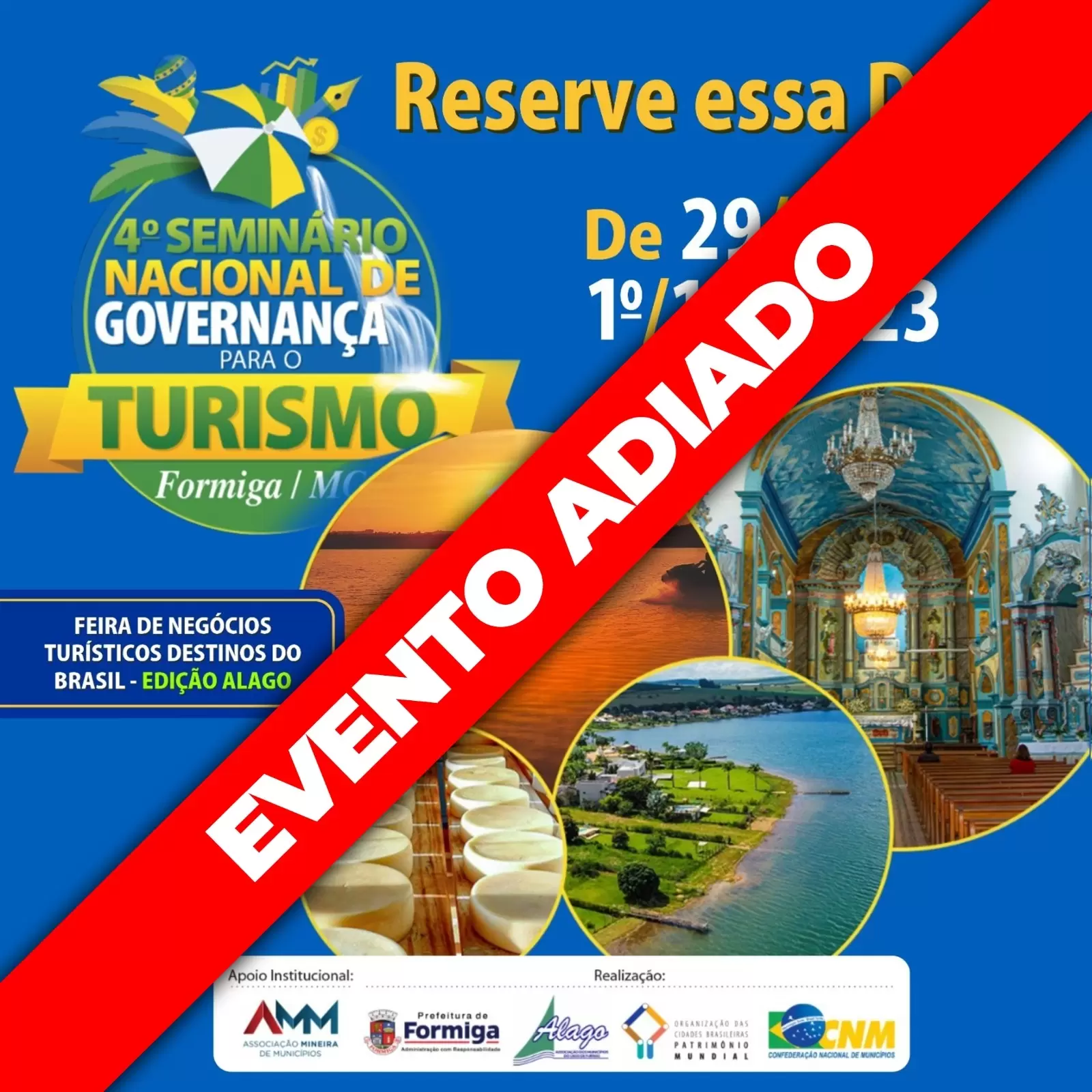 Seminário Nacional de Governança para o Turismo é adiado para 2024