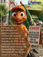 Alteração no horário da coleta de resíduos nesta terça-feira (10/02)