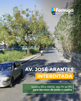 Avenida José Arantes será interditada nesta quarta-feira (18/02)