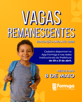 Cadastramento escolar para vagas remanescentes da Educação Infantil
