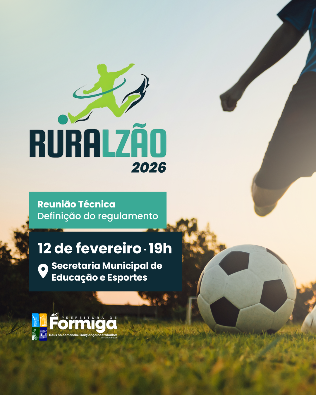 Chamado aos times rurais de Formiga!