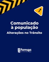 Mudanças temporárias no trânsito de Formiga entram em vigor a partir de 29/01.