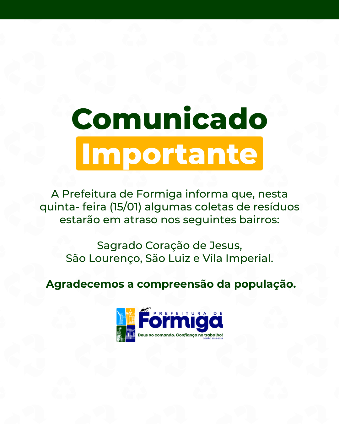 Comunicado importante