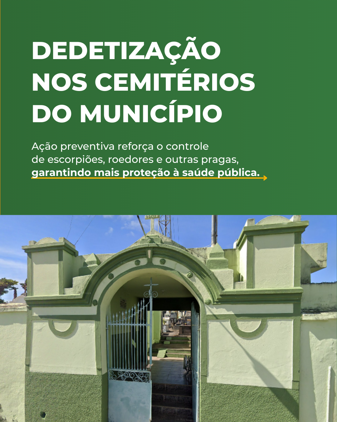 Prefeitura realiza dedetização preventiva nos cemitérios nesta quinta-feira (05)