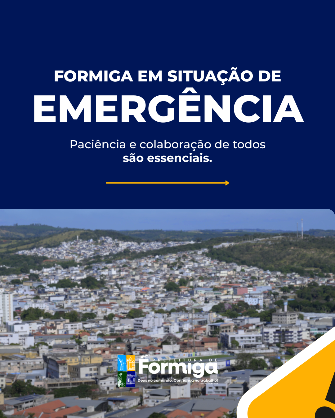 Formiga em situação de emergência. Paciência e colaboração de todos são essenciais.