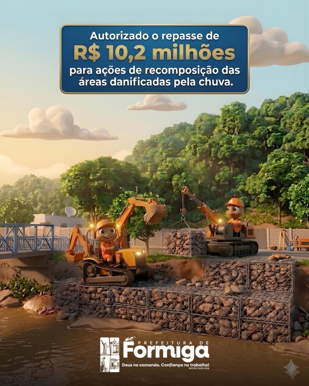 Repasse de R$ 10,2 milhões é autorizado para recuperação de áreas atingidas pelas chuvas