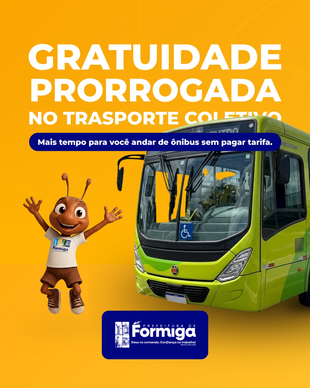 Gratuidade no transporte público é prorrogada até 19 de abril