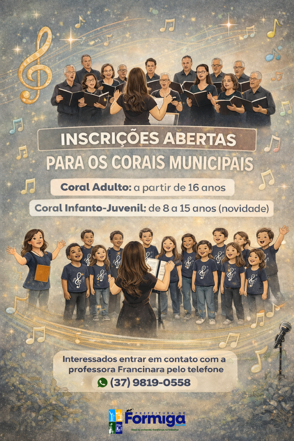 Inscrições abertas para os Corais Municipais