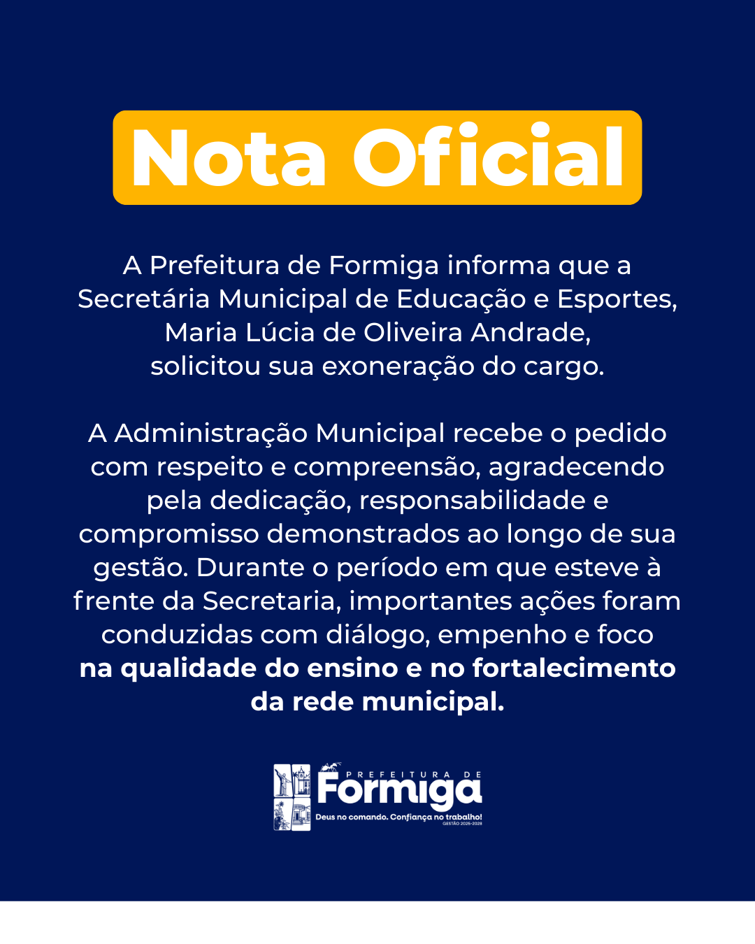 Nota Oficial