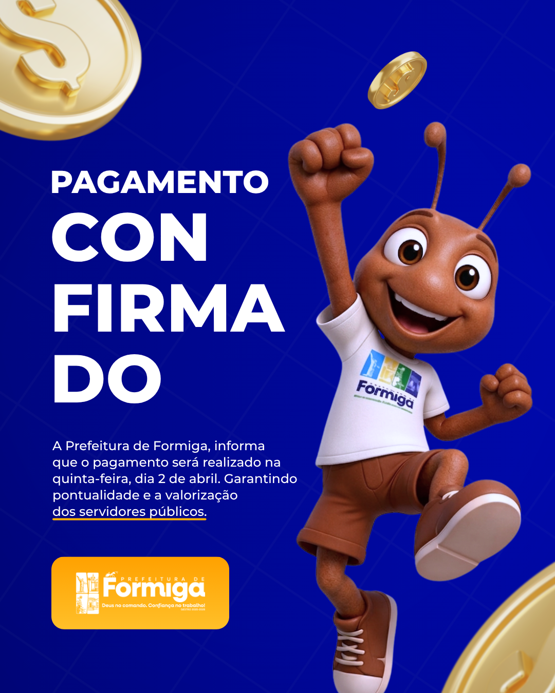 Pagamento dos servidores municipais será realizado nesta quinta-feira