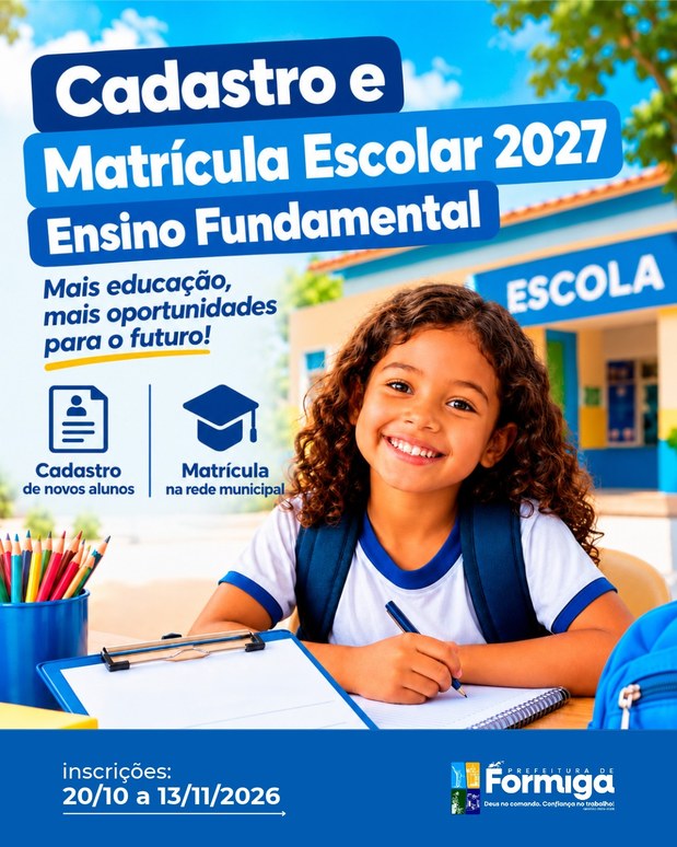 Cadastro e matrícula do Ensino Fundamental para 2027: confira os prazos e as orientações