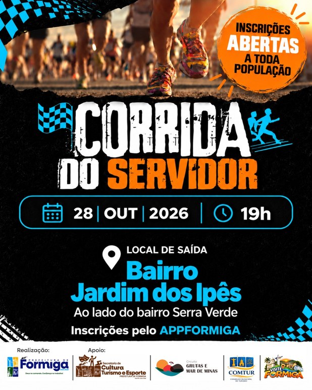 Prefeitura de Formiga promove Corrida do Servidor no dia 28 de outubro