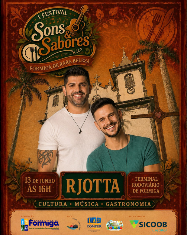 Festival Sons & Sabores recebe show de RJotta no dia 13 de junho