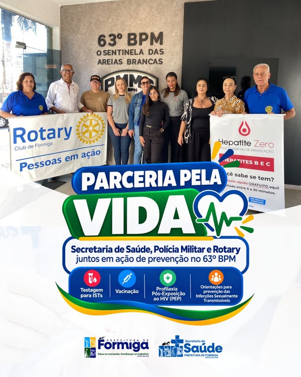 Secretaria de Saúde realiza ação de prevenção em parceria com Polícia Militar e Rotary