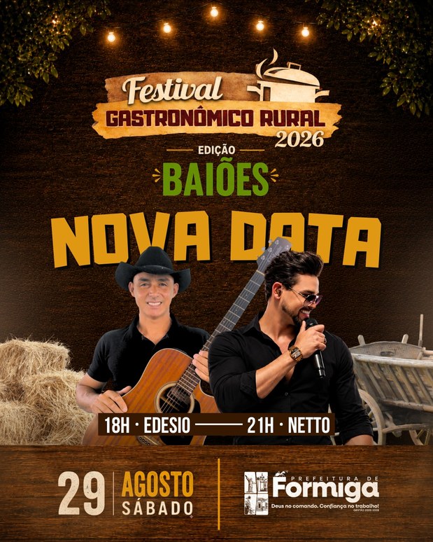 Festival Gastronômico Rural 2026 – Edição Baiões tem nova data: 29 de agosto