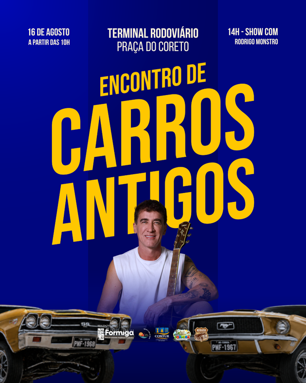 Encontro de Carros Antigos será realizado neste domingo, 16 de agosto, em Formiga