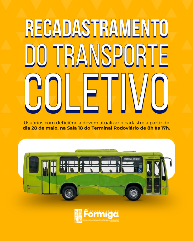Prefeitura de Formiga inicia recadastramento no transporte coletivo para usuários com deficiência