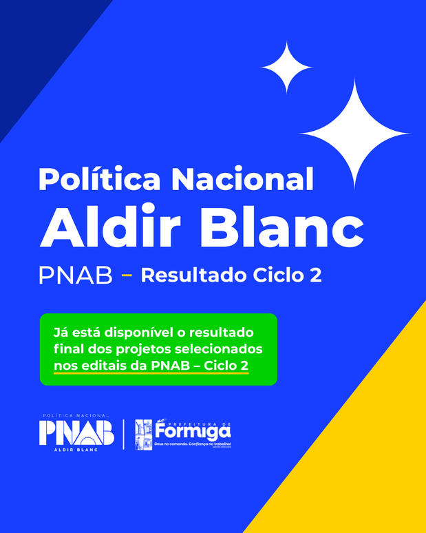 Prefeitura de Formiga divulgada resultado final dos selecionados nos editais da PNAB