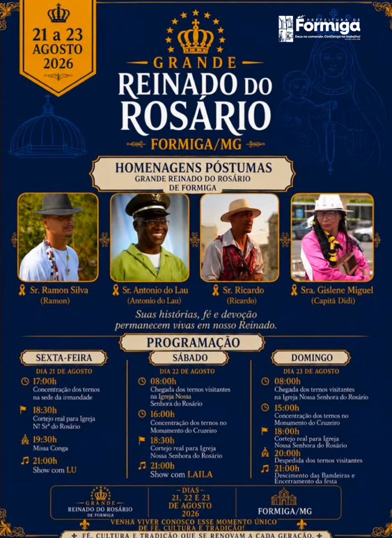Prefeitura de Formiga apoia o Grande Reinado do Rosário e valoriza a fé e a tradição