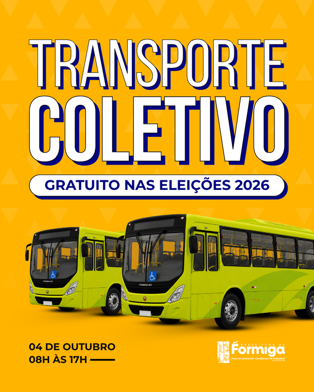 Prefeitura de Formiga informa gratuidade no transporte coletivo durante as Eleições 2026