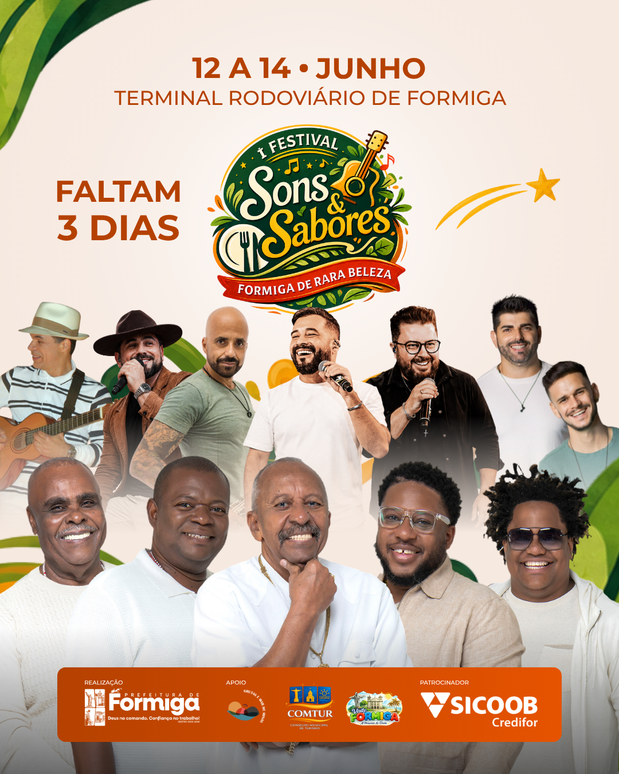 Faltam 3 dias! Festival Sons & Sabores – Formiga de Rara Beleza