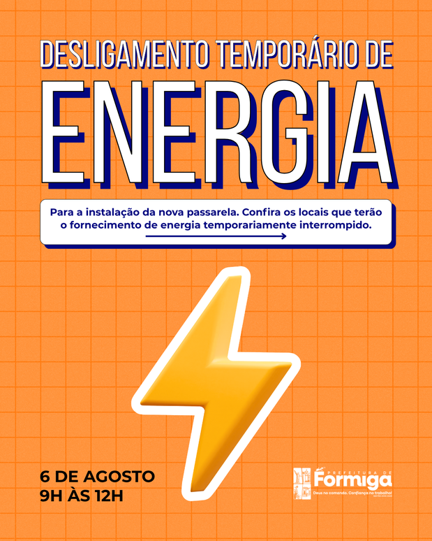 Desligamento Temporário de Energia Será Realizado na Região da Nova Passarela Nesta Quinta-feira (06)