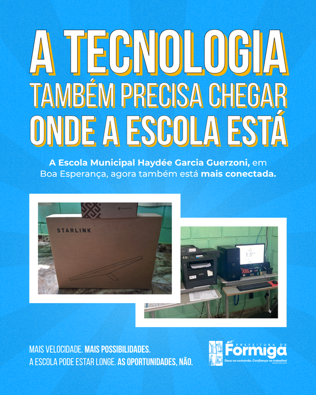 Escola Municipal Haydée Garcia Guerzoni recebe nova conexão de internet e amplia acesso à tecnologia