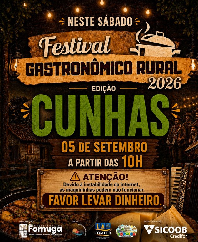 Festival Gastronômico Rural – Edição Cunhas: Prefeitura orienta público a levar dinheiro em espécie
