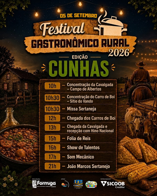 Festival Gastronômico Rural 2026 – Edição Cunhas: confira a programação completa