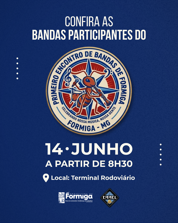 Prefeitura de Formiga realiza 1º Encontro de Bandas no dia 14 de junho