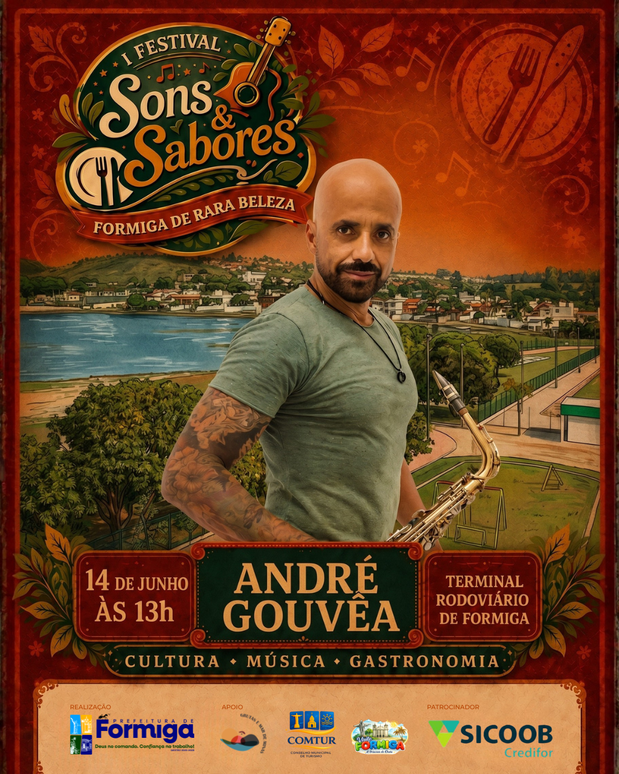 Festival Sons & Sabores recebe show de André Gouvêa no dia 14 de junho