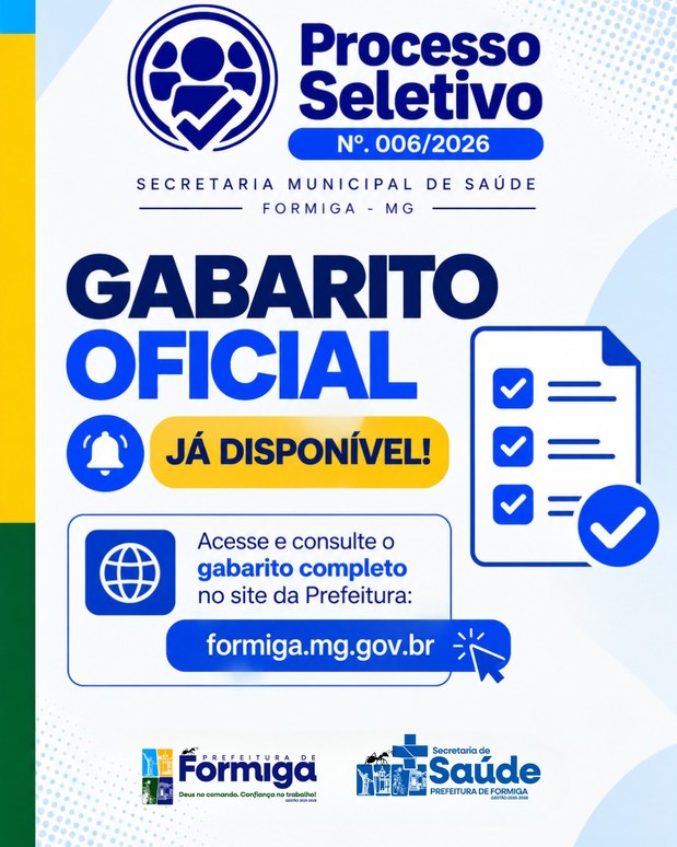Gabarito Oficial do Processo Seletivo nº 006/2026 já está disponível para consulta