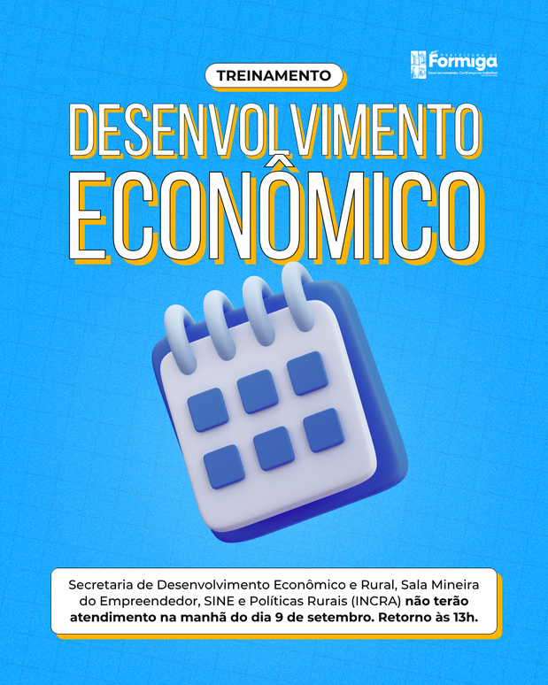 Secretaria de Desenvolvimento Econômico e Rural terá atendimento suspenso na manhã de 9 de setembro