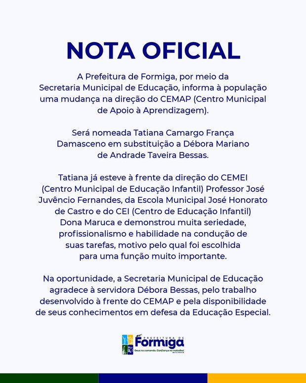 Nota Oficial