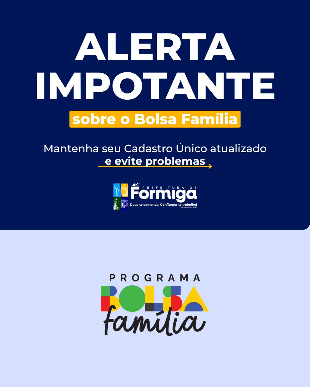 Prefeitura alerta sobre informações falsas no Cadastro Único e recebimento indevido do Bolsa Família