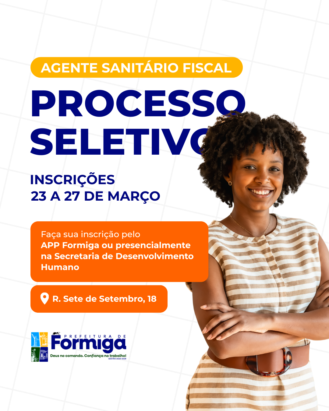 Prefeitura de Formiga abre Processo Seletivo Simplificado para Agente Sanitário Fiscal