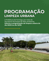 Prefeitura de Formiga divulga programação semanal de limpeza urbana