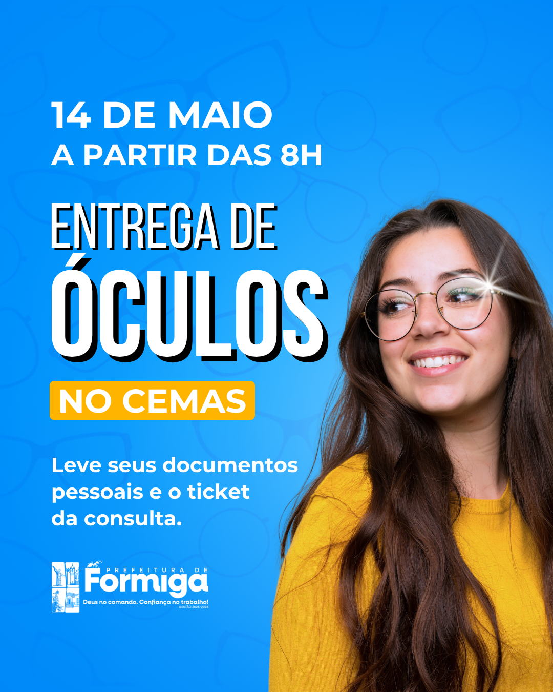 Prefeitura de Formiga informa data para entrega de óculos no CEMAS