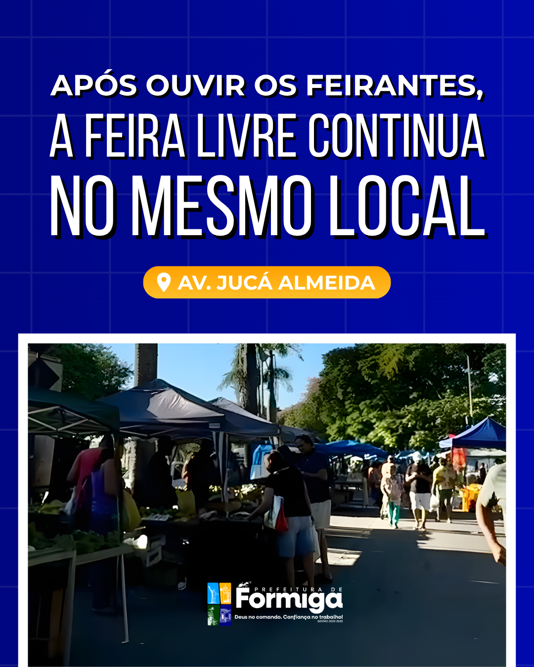 Feira livre permanece no local atual após consulta aos feirantes