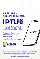 Prefeitura de Formiga moderniza emissão do IPTU 2026 com versão digital