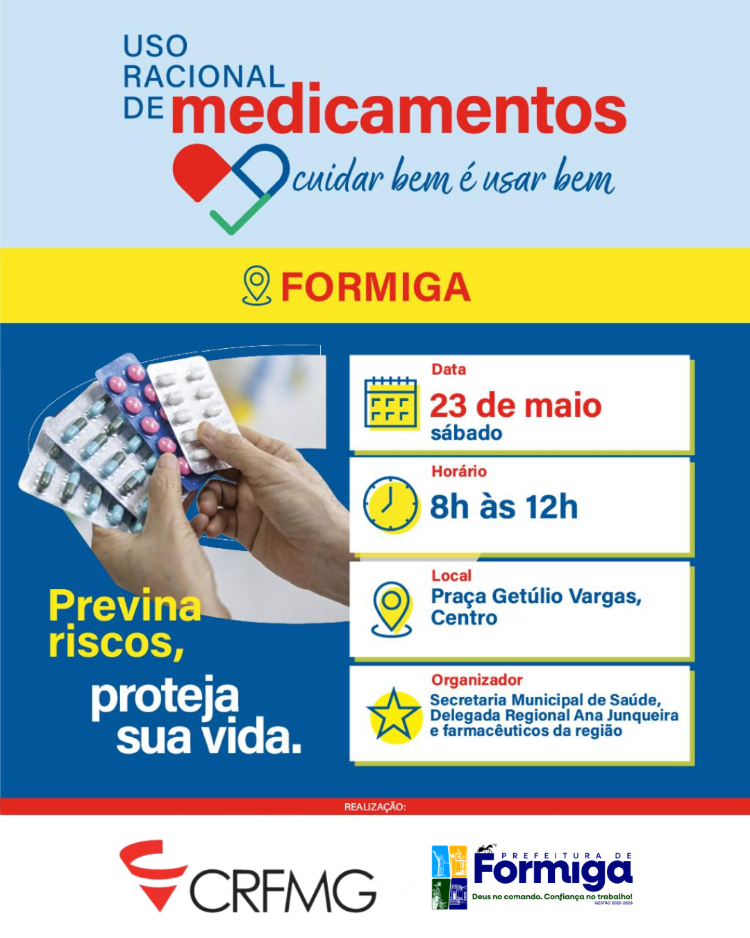 Prefeitura de Formiga promove ação de orientação sobre o uso racional de medicamentos