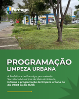 Programação de Limpeza Urbana - 09 a 13/03