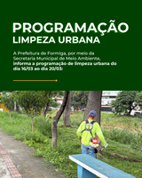 Programação de Limpeza Urbana - 16 a 20 de março
